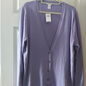 NWT J.JILL FREESIA LIGHT PURPLE CARDIGAN SIZE XL